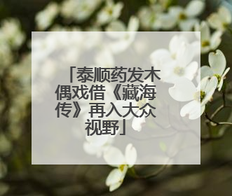 泰顺药发木偶戏借《藏海传》再入大众视野