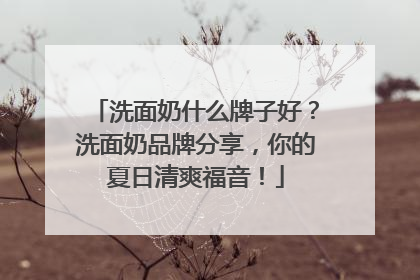 洗面奶什么牌子好？洗面奶品牌分享，你的夏日清爽福音！