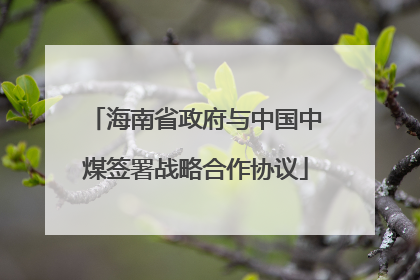 海南省政府与中国中煤签署战略合作协议