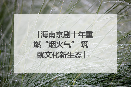 海南京剧十年重燃“烟火气” 筑就文化新生态