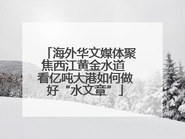 海外华文媒体聚焦西江黄金水道 看亿吨大港如何做好“水文章”