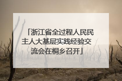 浙江省全过程人民民主人大基层实践经验交流会在桐乡召开
