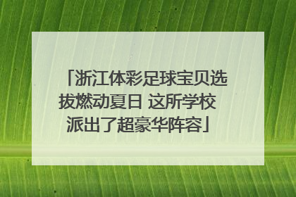 浙江体彩足球宝贝选拔燃动夏日 这所学校派出了超豪华阵容