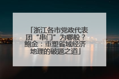 浙江各市党政代表团“串门”为哪般？鲍金：重塑省域经济地理的破题之道