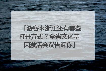 游客来浙江还有哪些打开方式？全省文化基因激活会议告诉你