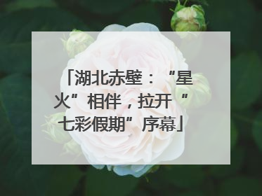 湖北赤壁：“星火”相伴，拉开“七彩假期”序幕