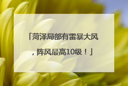菏泽局部有雷暴大风，阵风最高10级！