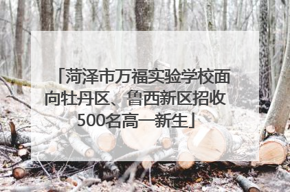 菏泽市万福实验学校面向牡丹区、鲁西新区招收500名高一新生