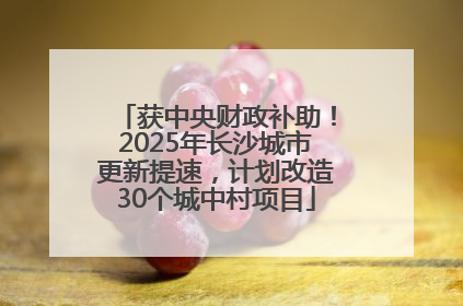 获中央财政补助！2025年长沙城市更新提速，计划改造30个城中村项目