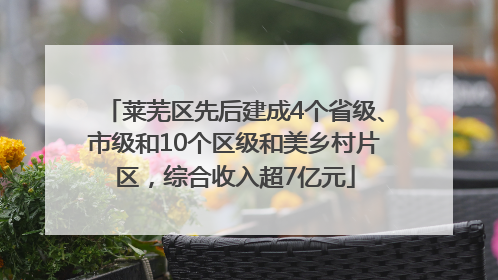 莱芜区先后建成4个省级、市级和10个区级和美乡村片区，综合收入超7亿元