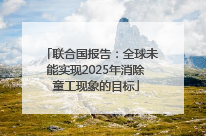 联合国报告：全球未能实现2025年消除童工现象的目标