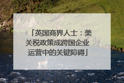 英国商界人士：美关税政策成跨国企业运营中的关键障碍