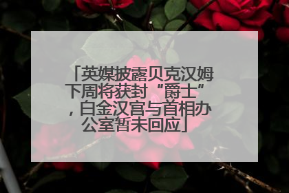 英媒披露贝克汉姆下周将获封“爵士”，白金汉宫与首相办公室暂未回应