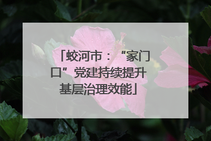 蛟河市：“家门口”党建持续提升基层治理效能