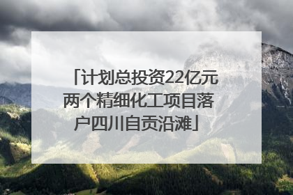 计划总投资22亿元 两个精细化工项目落户四川自贡沿滩