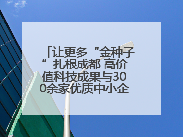 让更多“金种子”扎根成都 高价值科技成果与300余家优质中小企业精准对接