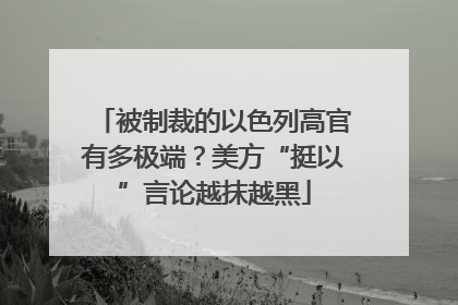 被制裁的以色列高官有多极端？美方“挺以”言论越抹越黑