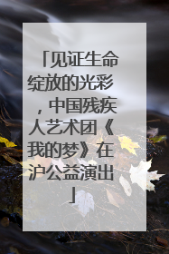 见证生命绽放的光彩，中国残疾人艺术团《我的梦》在沪公益演出