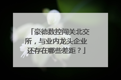 豪德数控闯关北交所，与业内龙头企业还存在哪些差距？