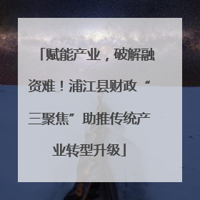 赋能产业，破解融资难！浦江县财政“三聚焦”助推传统产业转型升级