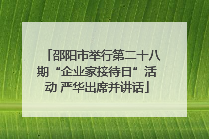 邵阳市举行第二十八期“企业家接待日”活动 严华出席并讲话