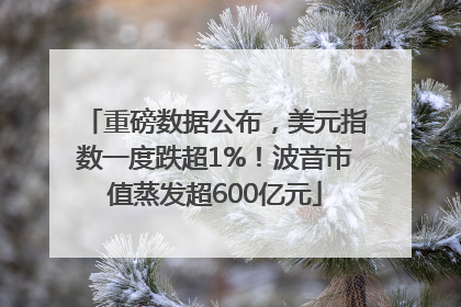 重磅数据公布，美元指数一度跌超1%！波音市值蒸发超600亿元