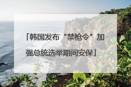 韩国发布“禁枪令”加强总统选举期间安保