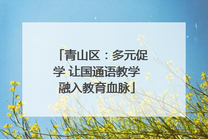 青山区：多元促学 让国通语教学融入教育血脉