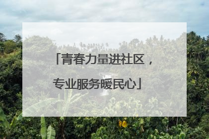 青春力量进社区，专业服务暖民心