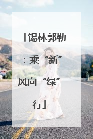 锡林郭勒：乘“新”风向“绿”行