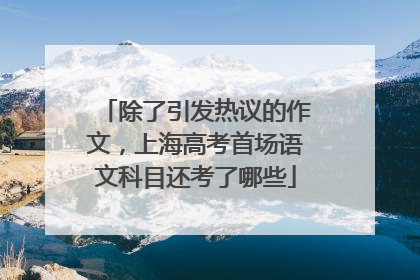 除了引发热议的作文，上海高考首场语文科目还考了哪些