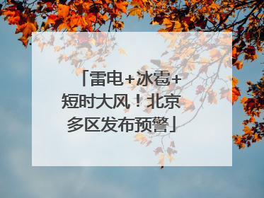 雷电+冰雹+短时大风！北京多区发布预警