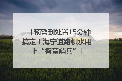 预警到处置15分钟搞定！海宁道路积水用上“智慧哨兵”