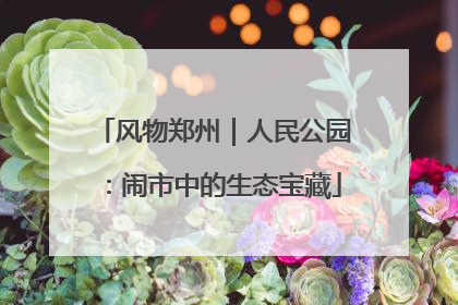 风物郑州｜人民公园：闹市中的生态宝藏