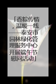 香粽传情，温暖一线——泰安市园林绿化管理服务中心开展端午节慰问活动