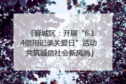 驿城区：开展“6.14信用记录关爱日”活动 共筑诚信社会新风尚