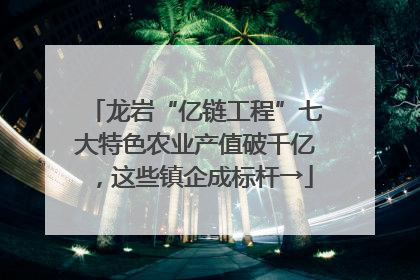 龙岩“亿链工程”七大特色农业产值破千亿，这些镇企成标杆→