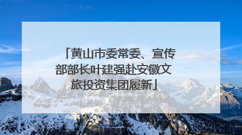 黄山市委常委、宣传部部长叶建强赴安徽文旅投资集团履新