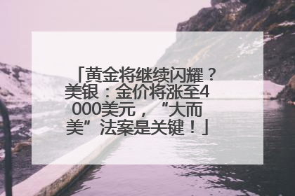黄金将继续闪耀？美银：金价将涨至4000美元，“大而美”法案是关键！