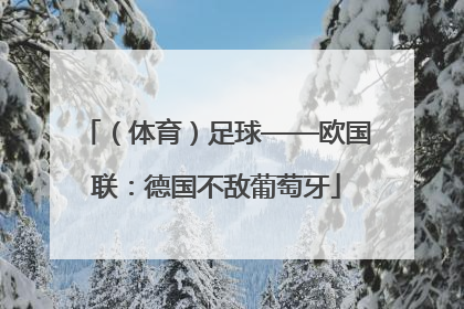 （体育）足球——欧国联：德国不敌葡萄牙