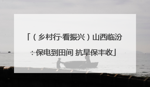 （乡村行·看振兴）山西临汾：保电到田间 抗旱保丰收
