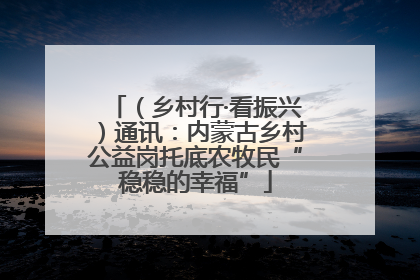 （乡村行·看振兴）通讯：内蒙古乡村公益岗托底农牧民“稳稳的幸福”