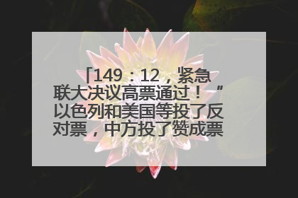 149：12，紧急联大决议高票通过！“以色列和美国等投了反对票，中方投了赞成票，19国弃权”