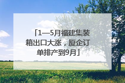 1—5月福建集装箱出口大涨，厦企订单排产到9月