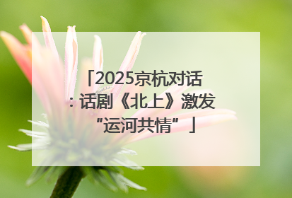 2025京杭对话：话剧《北上》激发“运河共情”