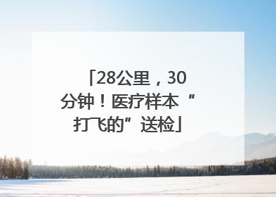 28公里，30分钟！医疗样本“打飞的”送检