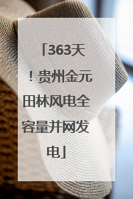 363天！贵州金元田林风电全容量并网发电
