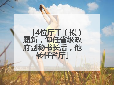 4位厅干（拟）履新，卸任省级政府副秘书长后，他转任省厅